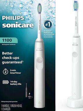 Philips Sonicare White Electric Toothbrush with Blue/Green Brush Head